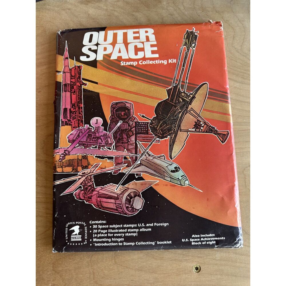 Vintage USPS Outer Space Stamp Collecting Kit Factory Sealed Unopened NASA